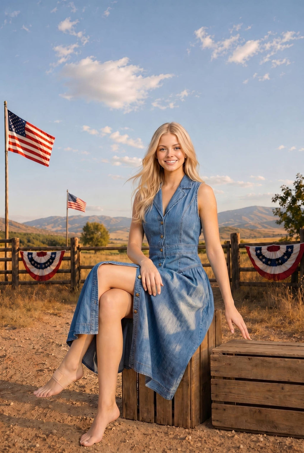 Nora Denim Midi Dress