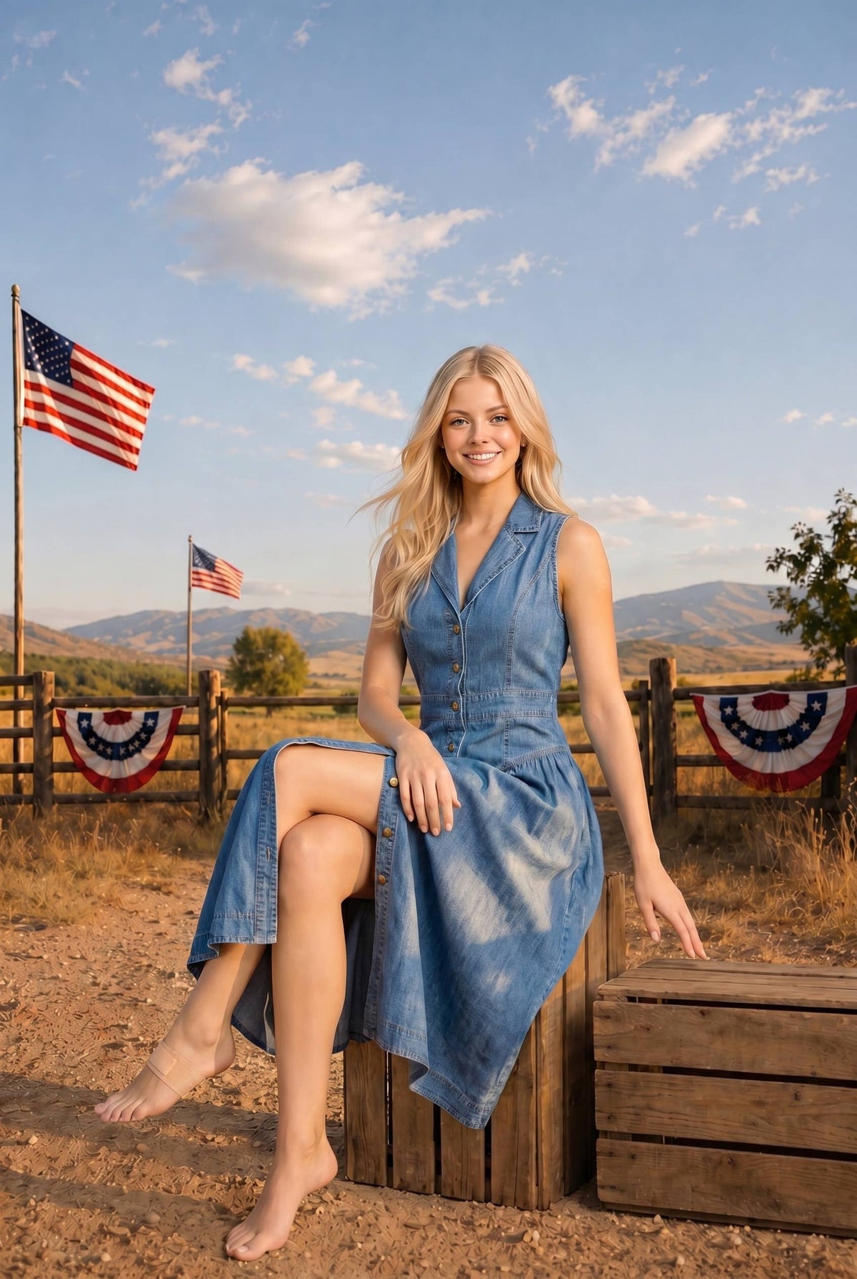 Nora Denim Midi Dress