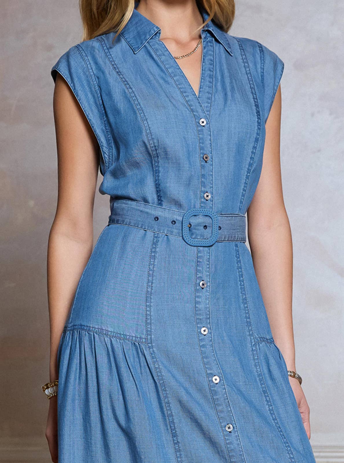 Daphne Chambray Midi Dress