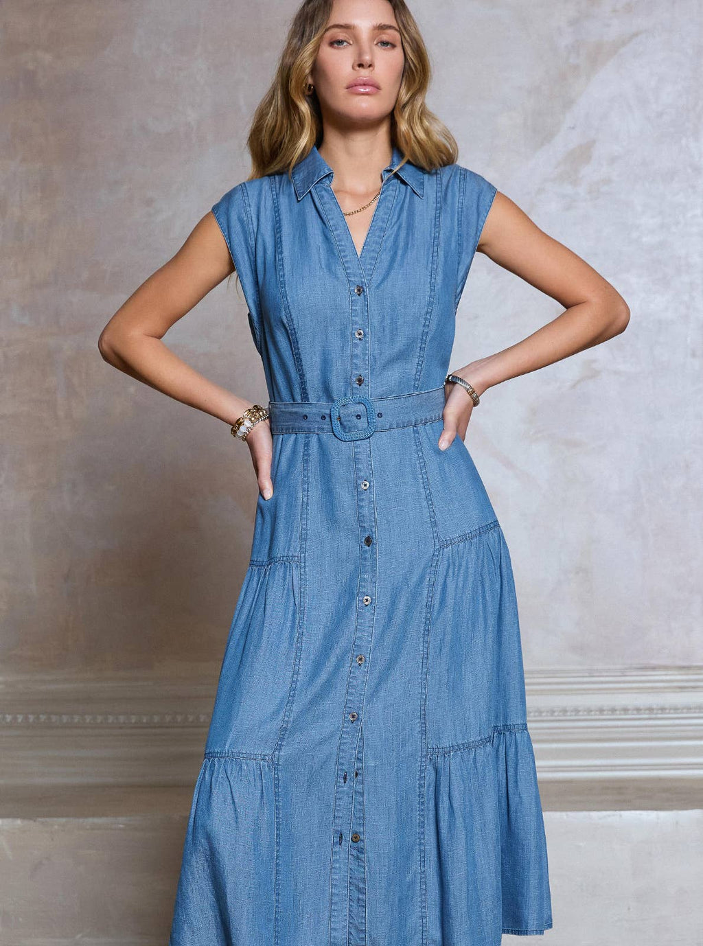 Daphne Chambray Midi Dress