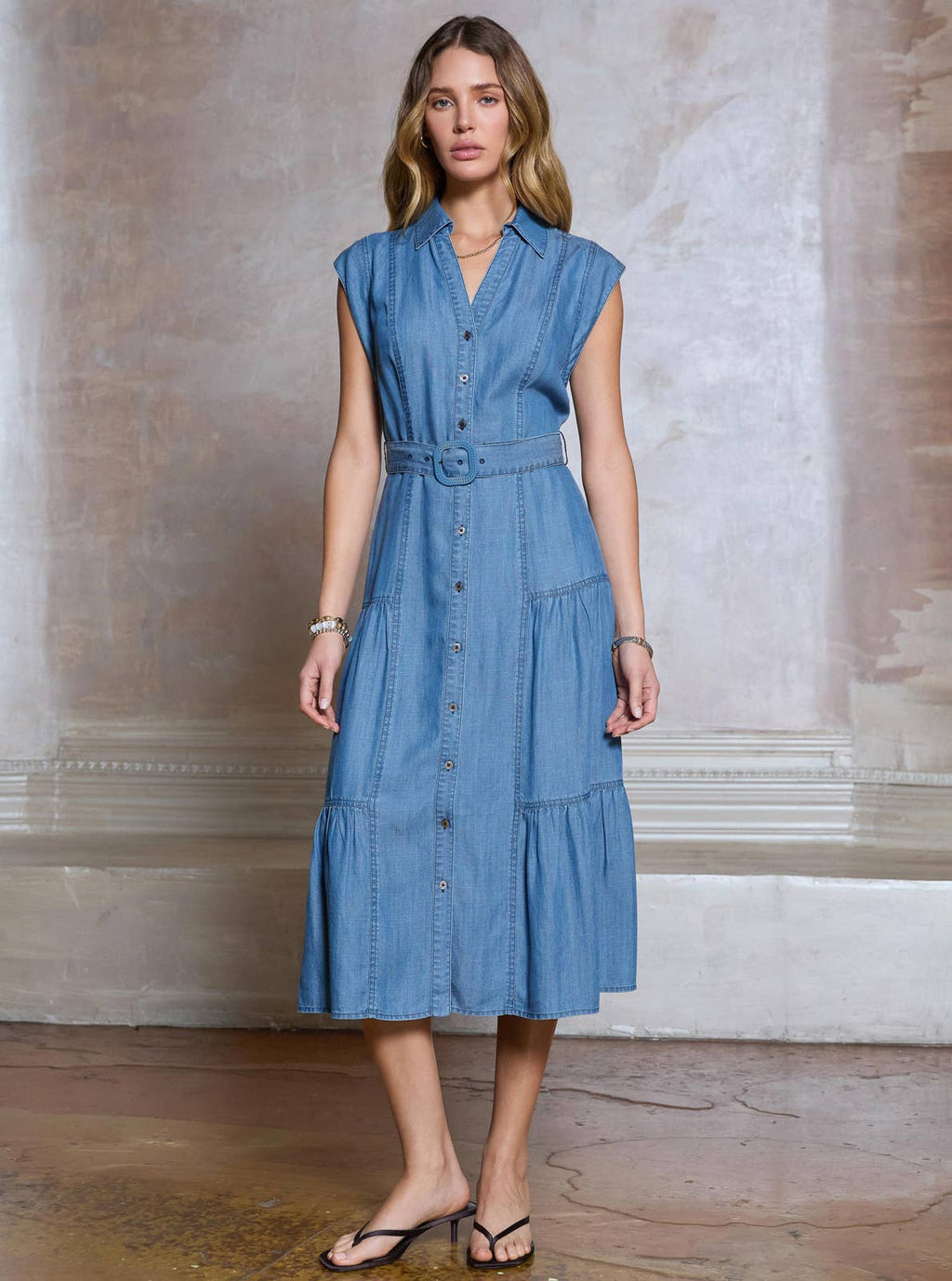 Daphne Chambray Midi Dress